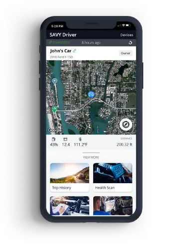 Savy Driver app screen